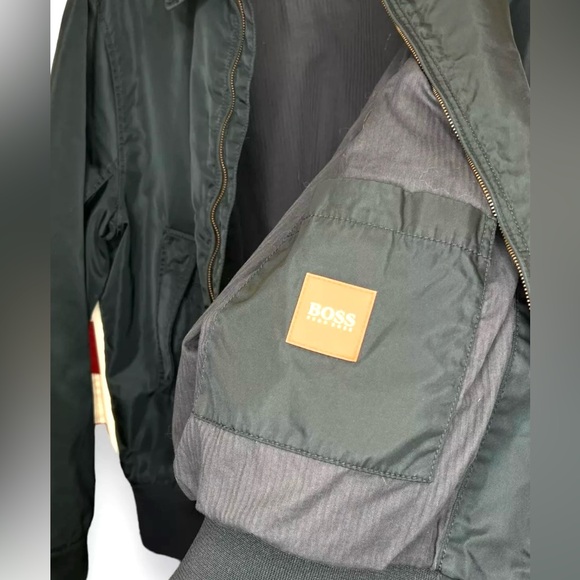 Hugo Boss Orange Men’s Dark Blue Bomber Pilot Blouson Jacket, Size 42R - Picture 7 of 9